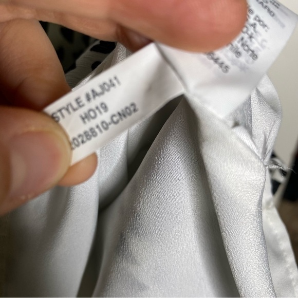 J. Crew Ruffle Heart Print Chiffon Blouse White Black S - Picture 7 of 10